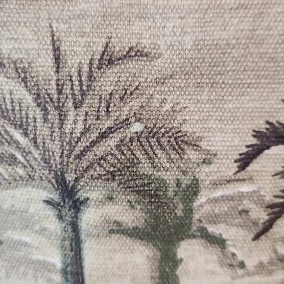 Paul Brent Palm Tree purse handbag canvas beaded army green - Picture 6 of 11